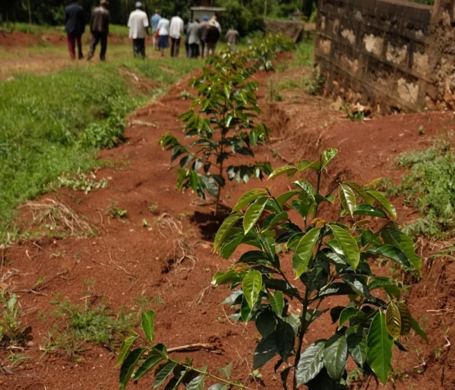 Kenya Tur Lindbak Cemo kaffeplante gror
