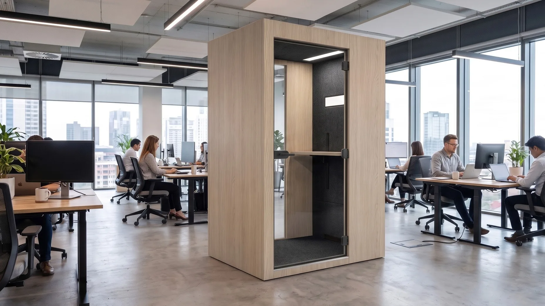 Haver Wallin XS01 DARKGREY kontor telefonboks uten kabelluke