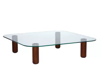 Fogia Big Sur Low Table - Transparent glass / Røkt eik understell