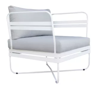 Bris stol - Grå Panama Dew / Hvitt rustfritt stål understell