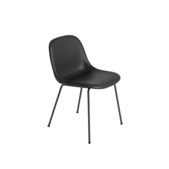 Fiber side chair tube base - Refine sort skinn / Sort understell