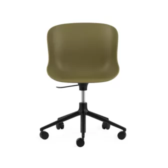 Hyg Chair Swivel - Oliven skall / Gaslift / Sort fotkryss