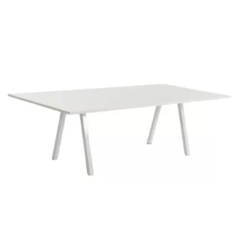 Lux 240x120 cm konferansebord - Hvit bordplate / Hvit understell