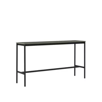 Base High Table - D:50 cm / Sort linoleum bordplate / Kryssfiner kant / Sort understell / Fotstøtte