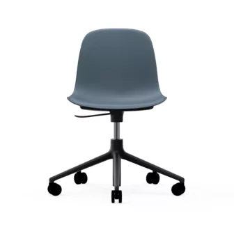 Form Chair Swivel 5W - Blått sete / Sort understell