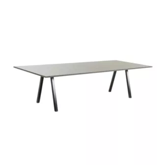 Lux 180x120 cm møtebord - Grå bordplate / Sort understell