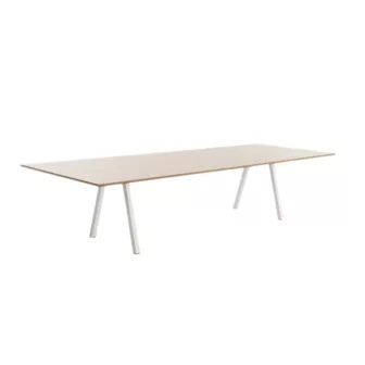 Lux 280x120 cm konferansebord - Eik bordplate / Hvit understell