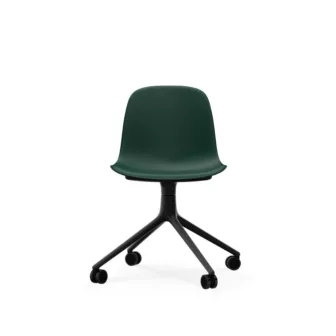 Form Chair Swivel 4W - Grønt sete / Sort understell