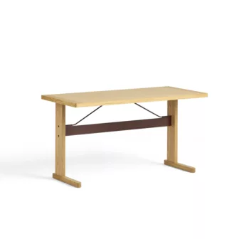 Passerelle desk 140x65 cm - Lakkert eik / Burgunder