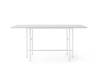 Snaregade Dining Table - Hvit linoleum / Lyst grått understell