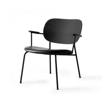 Co Lounge Chair - Sort Dakar skinn / Sort eik understell
