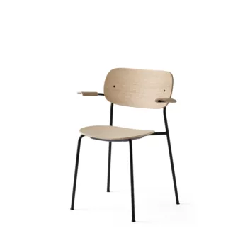 Co Chair - Eik / Armlener / Sortlakkert understell