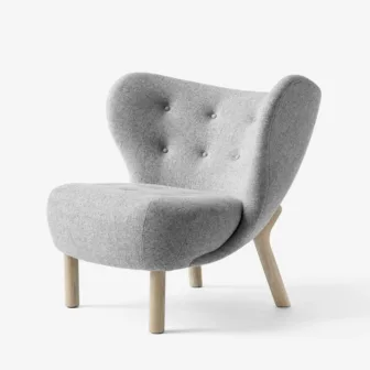 Little Petra VB1 Lounge chair - Grå Halligdal 130 / Hvitoljet eik