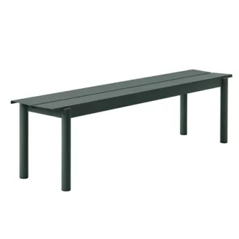 Linear Steel Bench 170x34cm - Mørk grønn