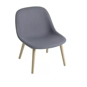Fiber lounge chair tube base - Blå Divina 154 / Eik understell
