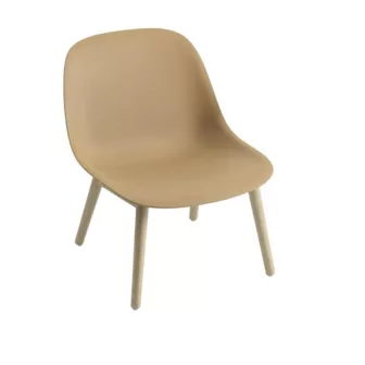 Fiber lounge chair wood base