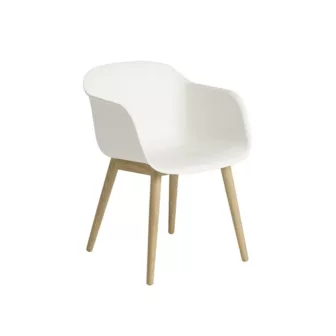 Fiber armchair wood base
