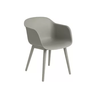Fiber armchair wood base