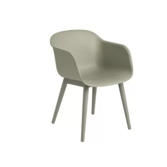 Fiber armchair wood base