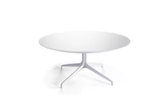 Kvart rundt Ø120 cm - Hvit bordplate / Hvitt understell