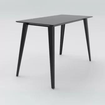 Spider 160x80 cm - Grå laminat bordplate / Sort pulverlakkert understell
