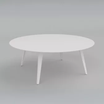 Spider Ø200 cm - Hvit laminat 2-delt bordplate / Hvitt pulverlakkert understell