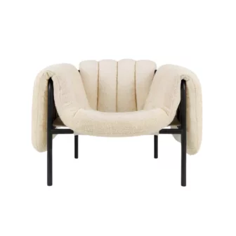 Puffy Lounge Chair - Off-whit / Ramme i Black Gray
