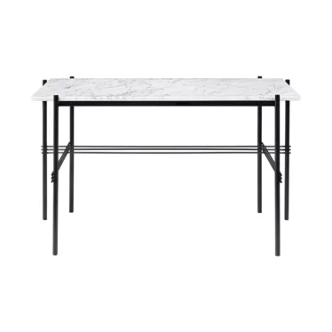TS Desk - Hvit Carrara-Marmor / Sort understell