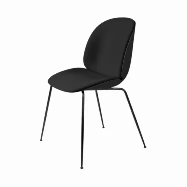 Beetle Dining Chair - Blå Remix 3 0762 / Sort krom understell
