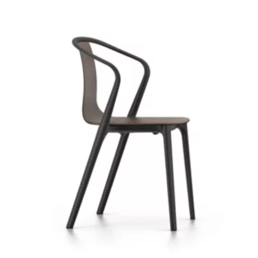 Belleville Chair Wood - Mørk eik sete / Sort understell