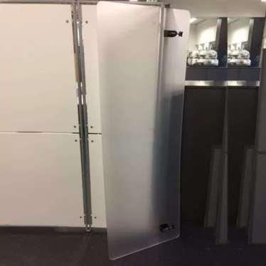 Skillevegg gulv herdet glass 180 x 65