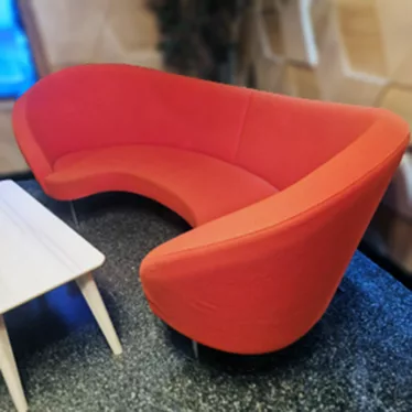 Sofa 3 seter rødorange Offecct Orgy 270 cm