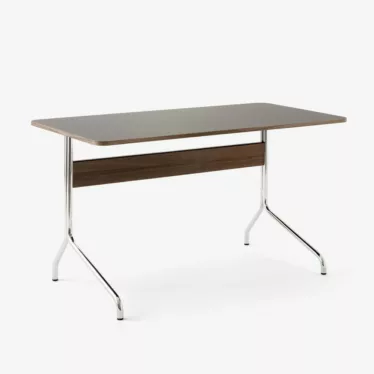 Pavilion Desk AV16 - Linoleum Iron 4178 / Valnøtt / Krom ben