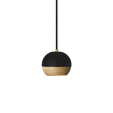 Ray Pendant medium - Sortmalt stål / Naturlig eik