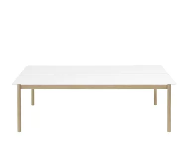 Linear System Table - Hvit laminat / Eik understell