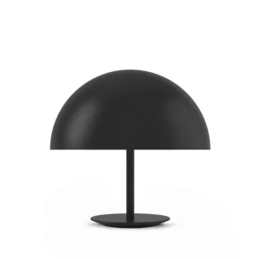 Dome Lamp - Spunnet aluminium / Sort pulverlakkert stålbase