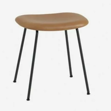 Fiber stool, H:45 cm - Brungrå Remix 672 / Grålakkerte ben