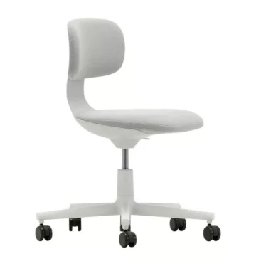 Rookie Chair - Grått tekstil / Grått skall / Hjul for myke gulv