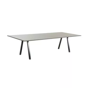 Lux 180x120 cm møtebord - Grå bordplate / Sort understell