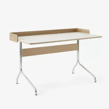 Pavilion Desk AV17 - Linoleum Mushroom 4176 / Eik / Krom ben