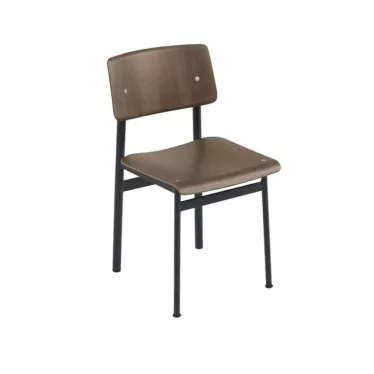Loft chair - Beiset mørk brun sete / Sort understell