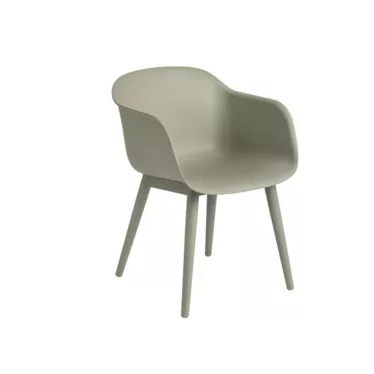 Fiber armchair wood base