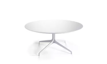 Kvart rundt Ø80 cm - Hvit bordplate / Hvitt understell