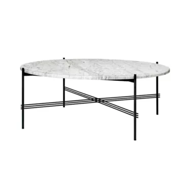 TS Coffee Table - Hvit Carrara Marmor / Sort understell