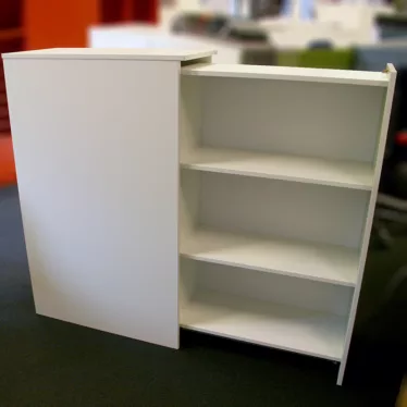 Tårnskap 3P hvit med grønn front høyre Aarsland 120x80x40