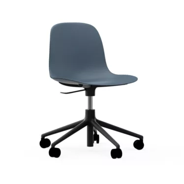 Form Chair Swivel 5W - Blått sete / Sort understell