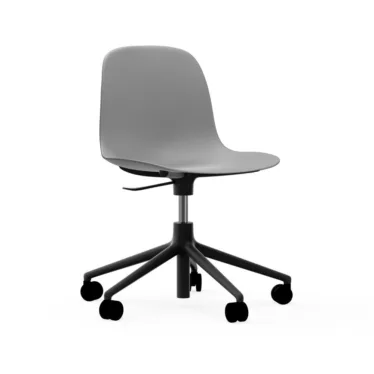 Form Chair Swivel 5W - Grått sete / Sort understell