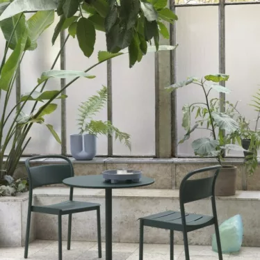 Linear Steel Side Chair - Mørk grønn