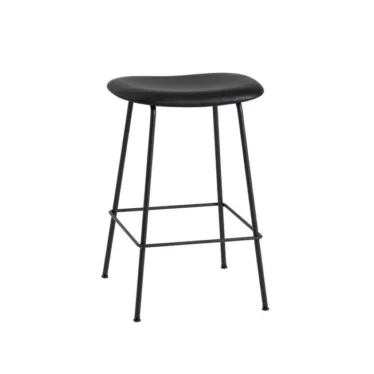 Fiber Counter stool / tube base - Fullpolstret / H:65 cm / Brungrå