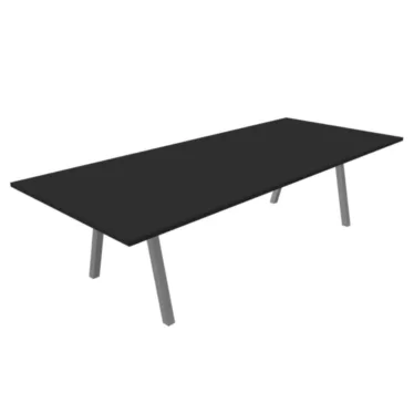 Lux 280x120 cm konferansebord - Grå bordplate / Hvit understell